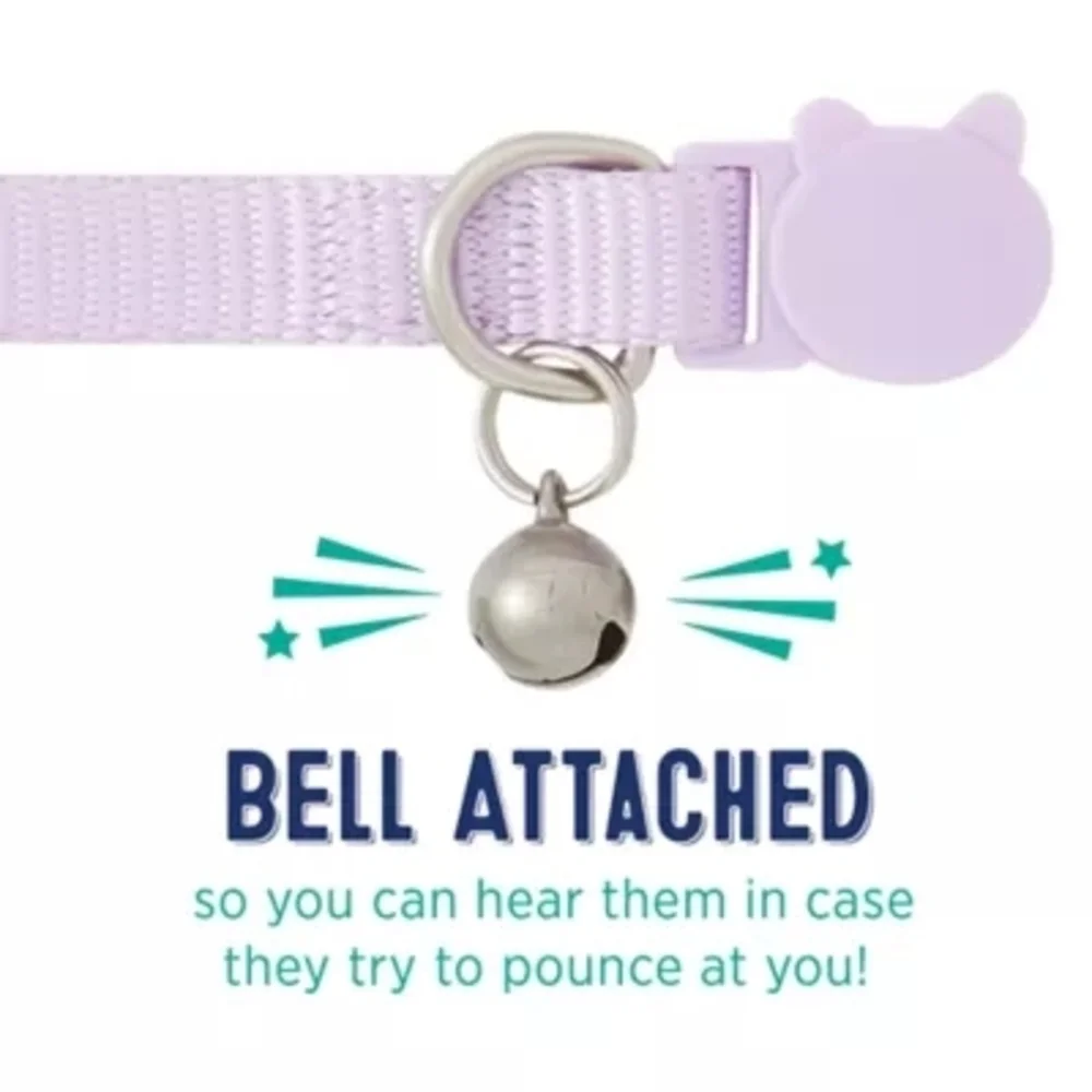Whisker City Exclusive Lavender Purple Easy Release Adult Cat Collar 8-12in NWT